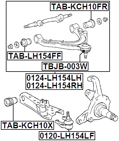 Fits TOYOTA HIACE KCH40 Right Hand Rh Upper Front Arm Suspension ...