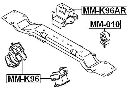 Fits MITSUBISHI NATIVA K9_W Front Engine Mount Rubber 6G72 Auto | eBay